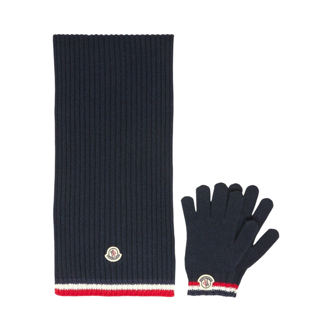 L2-954-3G00002-M4281-745 (Kids) Moncler Muffler Gloves Set Navy - 26FW