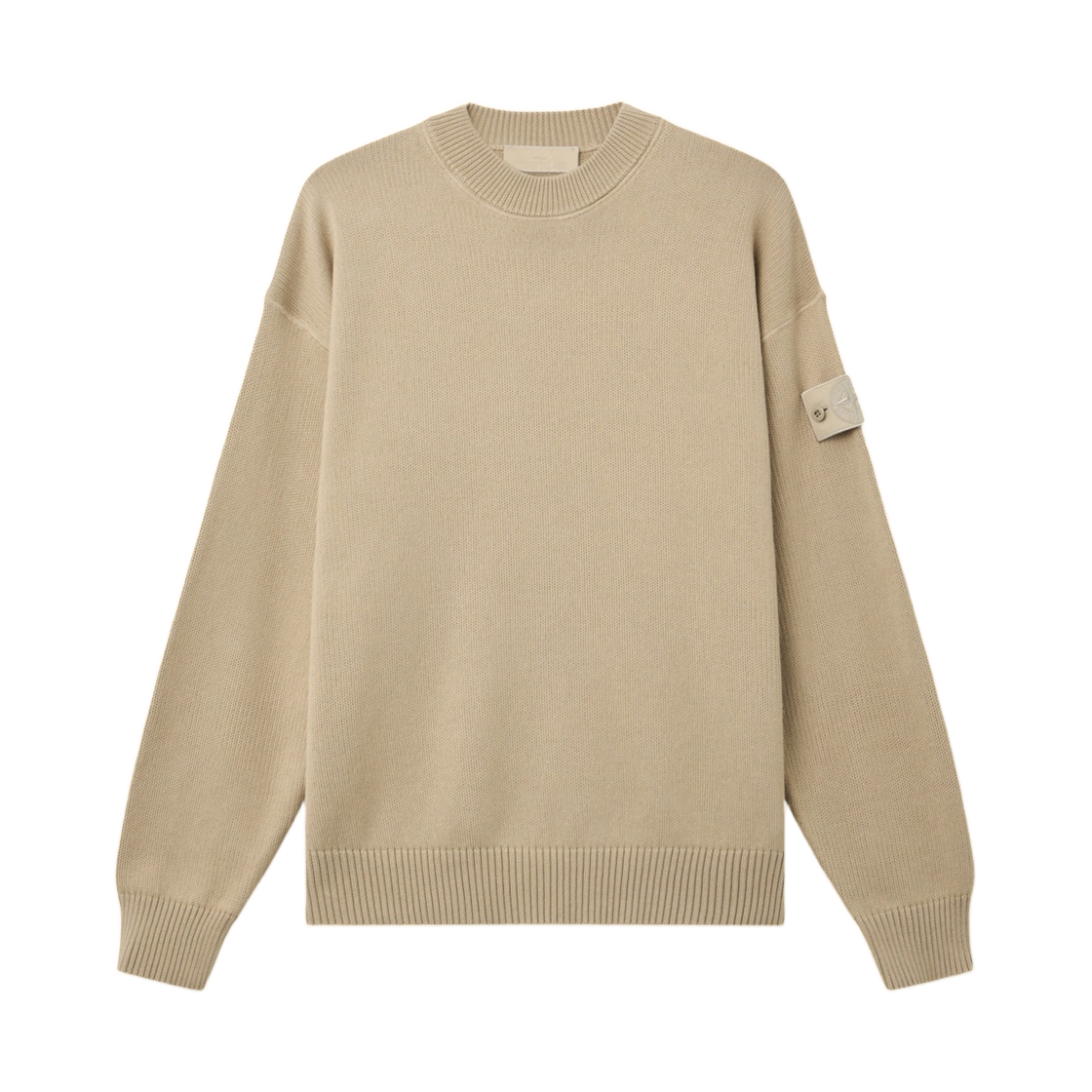 L2S1551000-63S00FA-V0090 Stone Island 5100063 Cotton Cashmere_S.I. Ghost Regular-Fit Crewneck Jumper with Ribbed Trims Beige - 26FW