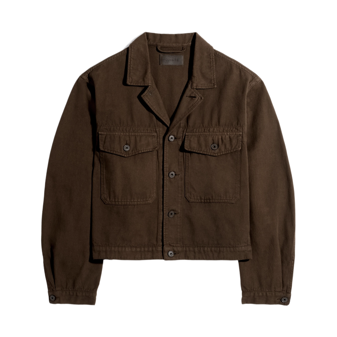 OW1188-LD1067-423 Lemaire Dyed Broken Twill Trucker Jacket Cacao
