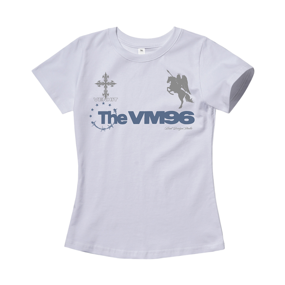 102428-0001 venhit THE VM96 Slim Fit Short Sleeve T-Shirt White