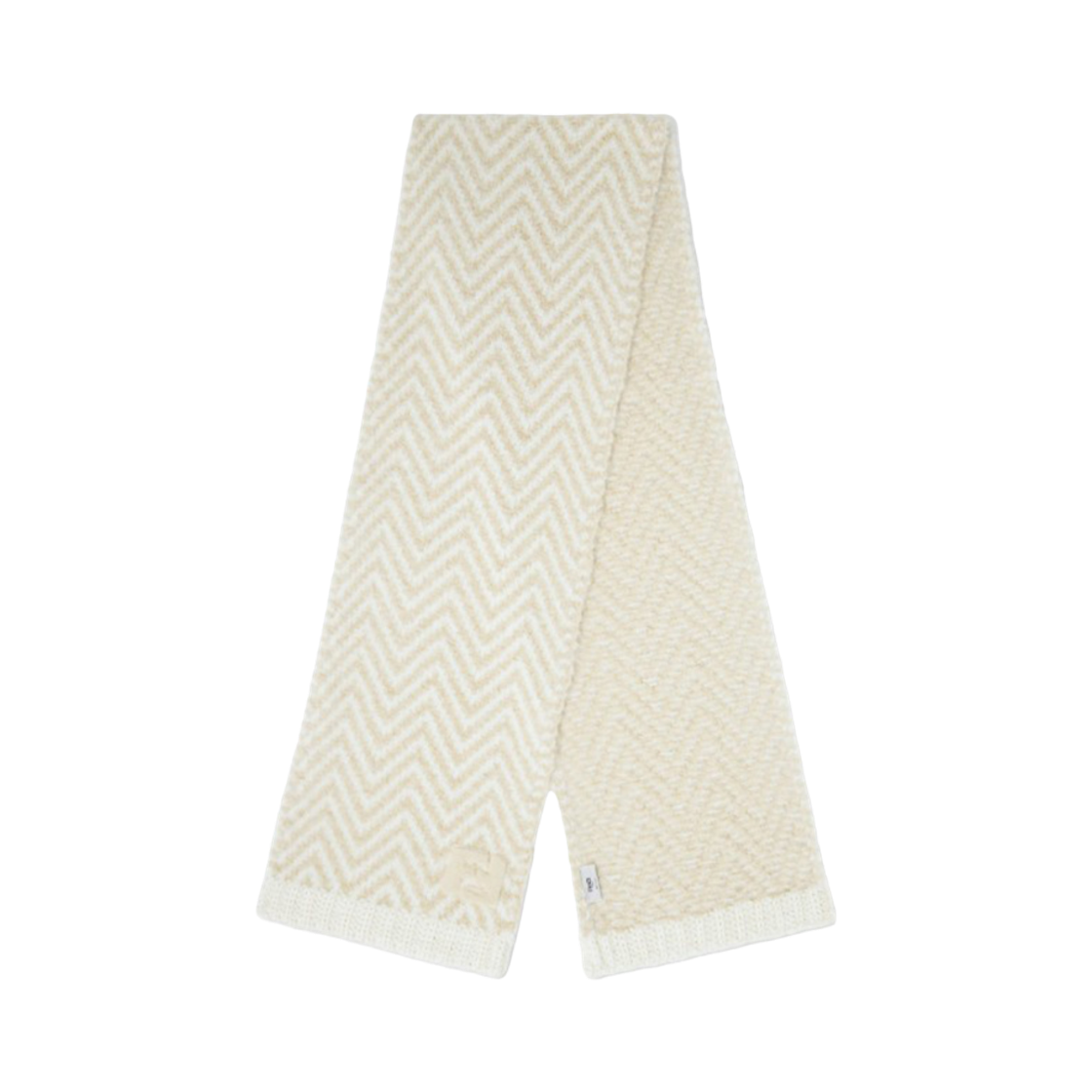 FXT458AYKMF0QM0 Fendi Chevron Knit Muffler Ivory