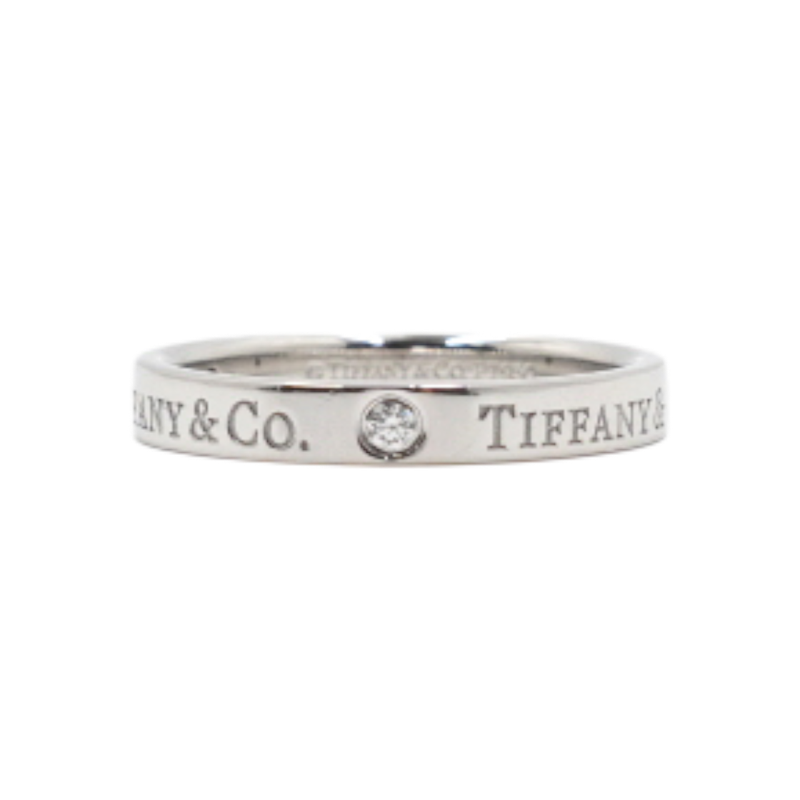IT4IBFHIV3DP Tiffany Platinum T&CO Logo Brilliant 3 Piece Diamond Band Ring