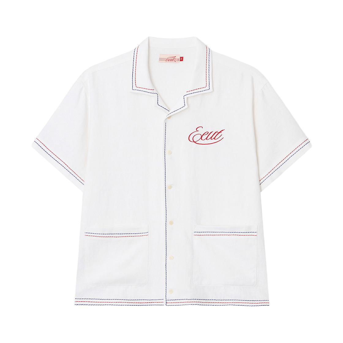 이우트 스티치 린넨 캠프 셔츠 화이트(EEUT Stitch Linen Camp Shirt White)