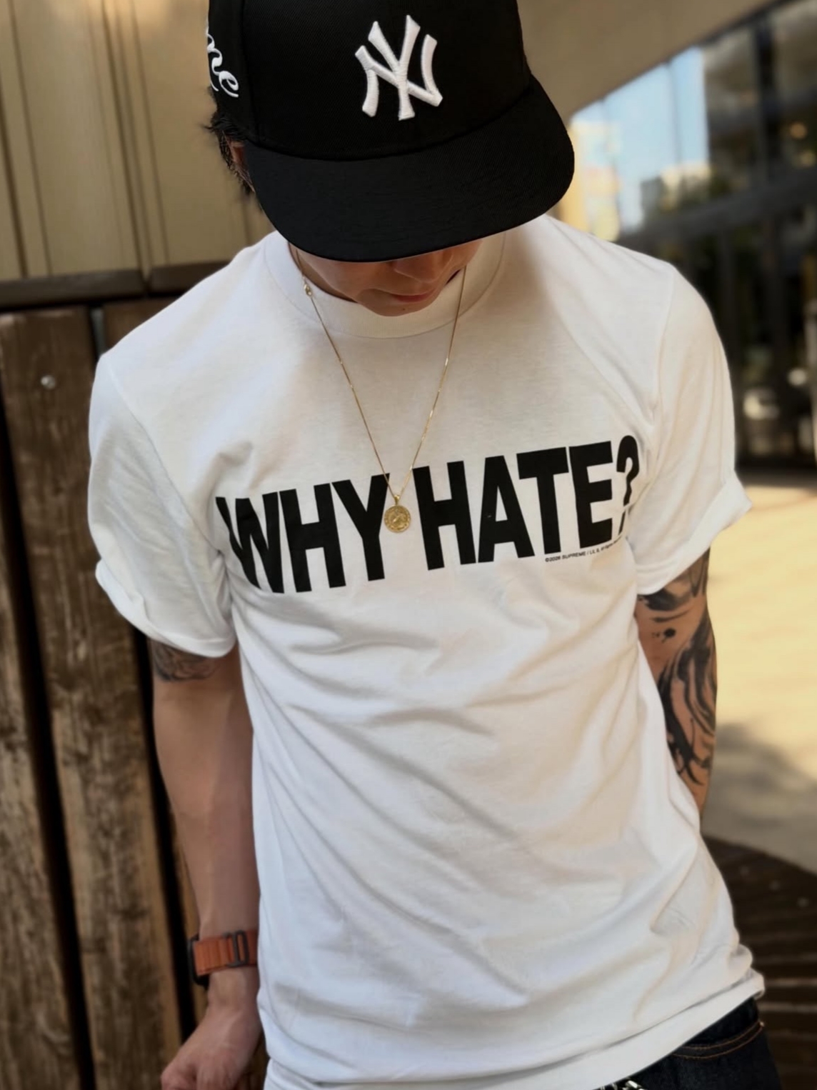 Supreme Based T-Shirt White - 26SS 착용 스타일