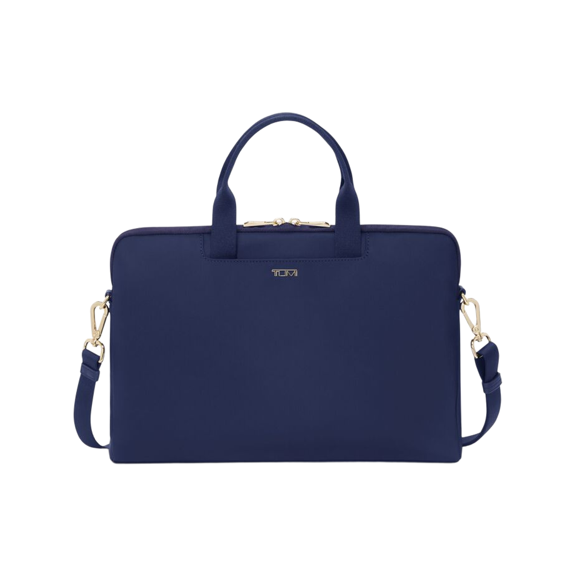 0196719IDGLG Tumi Voyageur Dakota Laptop Crossbody Indigo Light Gold