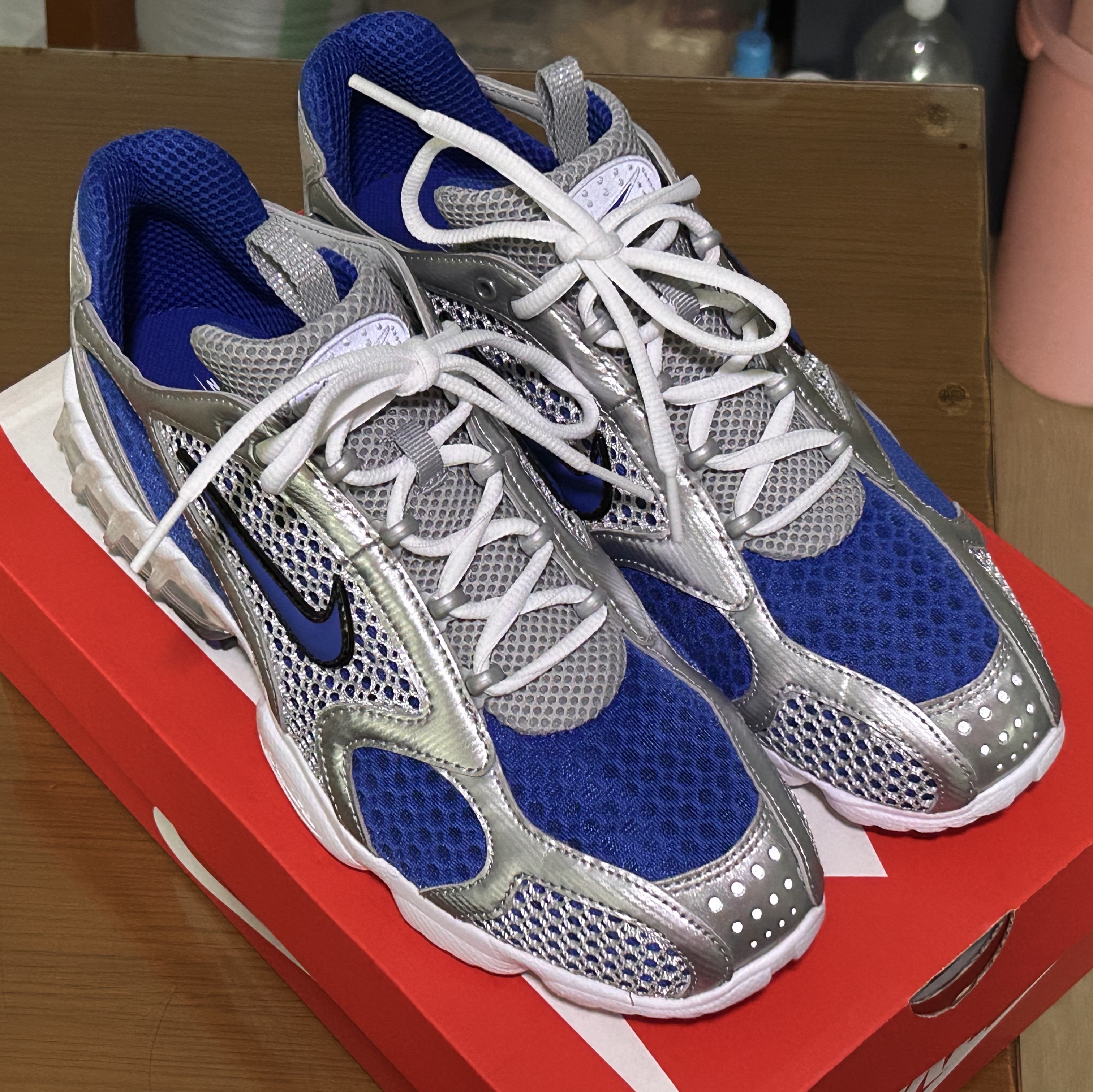 Nike Air Zoom Spiridon Cage 2 Varsity Royal 착용 스타일