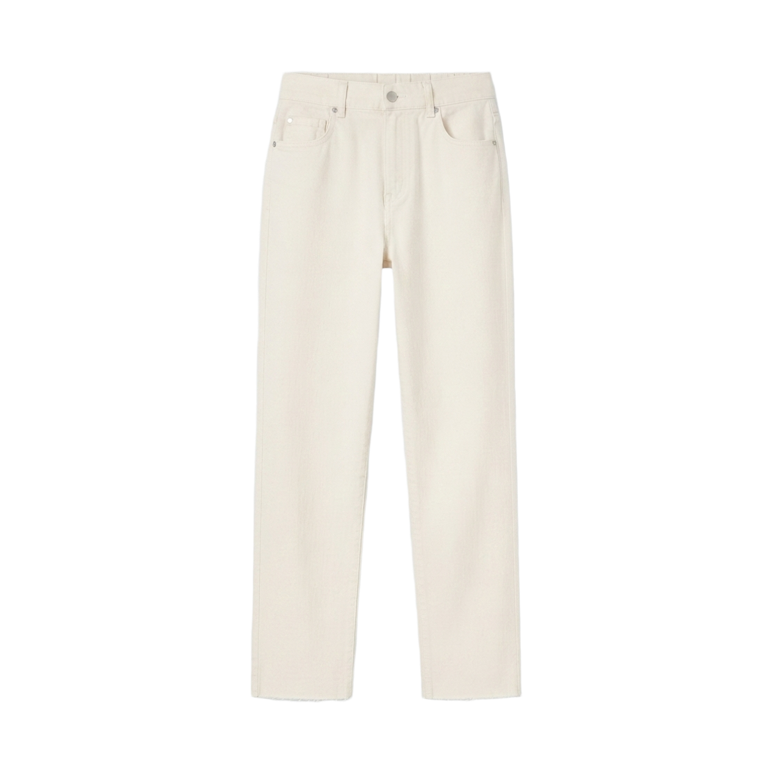 GC9404-베이지 GCLIP Cutting Hem Beige Straight Cotton Pants Beige