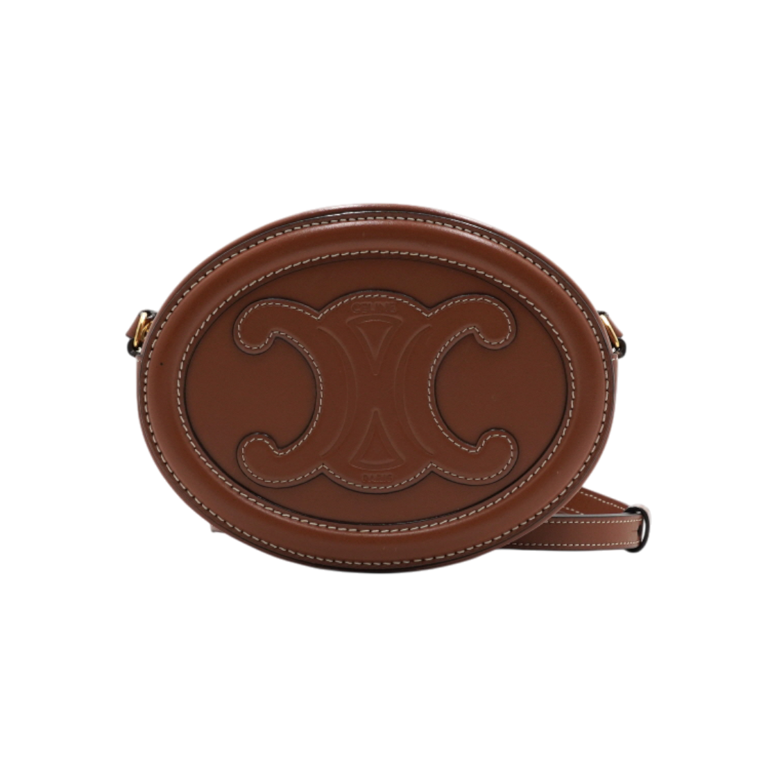 ITARUR9WH5NH Celine Tan Cuire Oval Triope Shoulder Bag