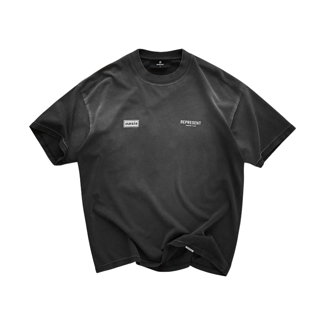 리프레젠트 오아시스 오너스 클럽 티셔츠 스테인드 블랙 - 25FW(Represent Oasis Owners Club T-Shirt Stained Black - 25FW)