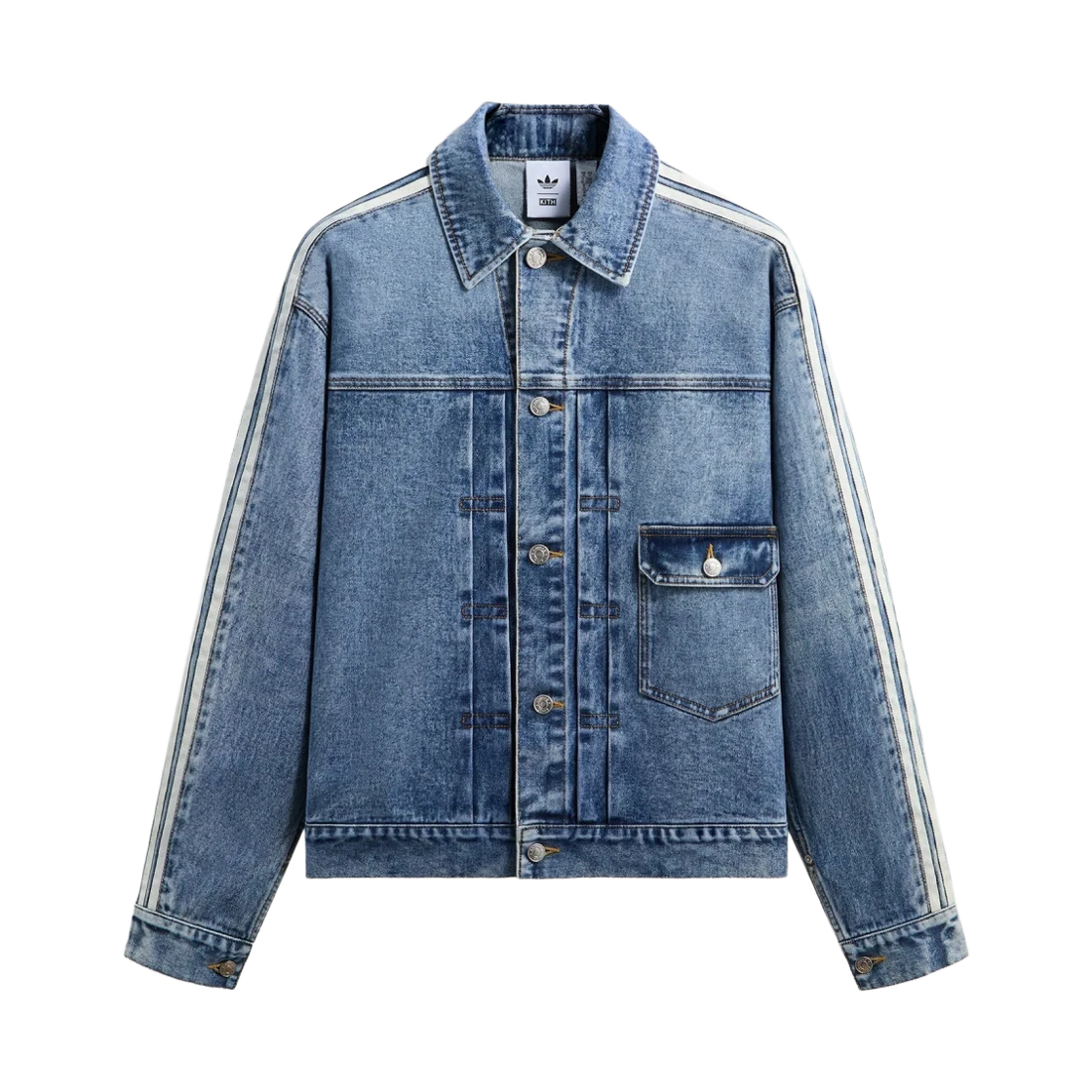 KR0106 Adidas x Kith x Messi Football Denim Jacket Aurora Ink - JP Sizing