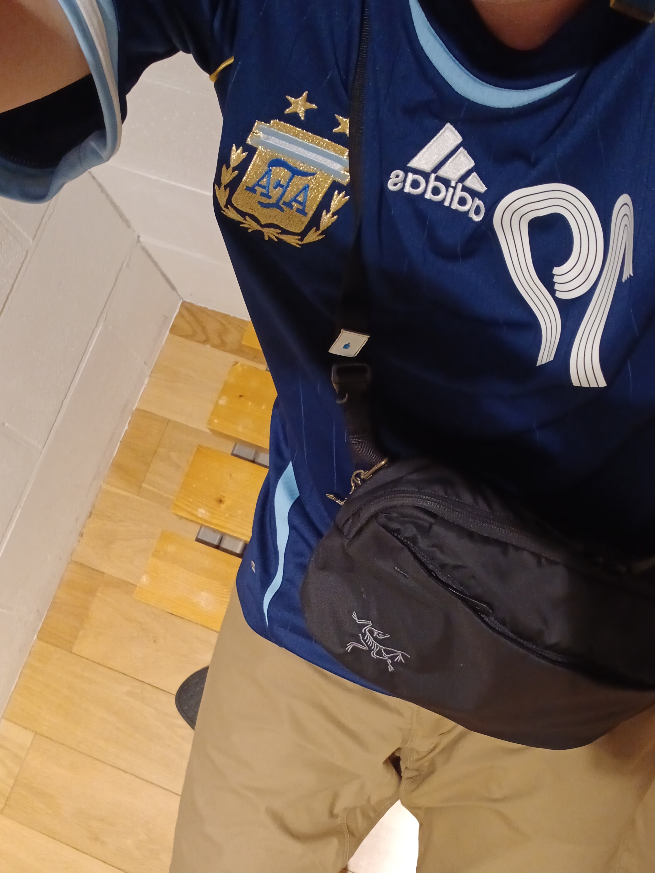 Adidas Argentina Away Jersey 2006 Dark Blue - US Sizing (Non Marking Ver.), Adidas Argentina Away Jersey 2006 Dark Blue - KR Sizing (Non Marking Ver.) 착용 스타일 - 4