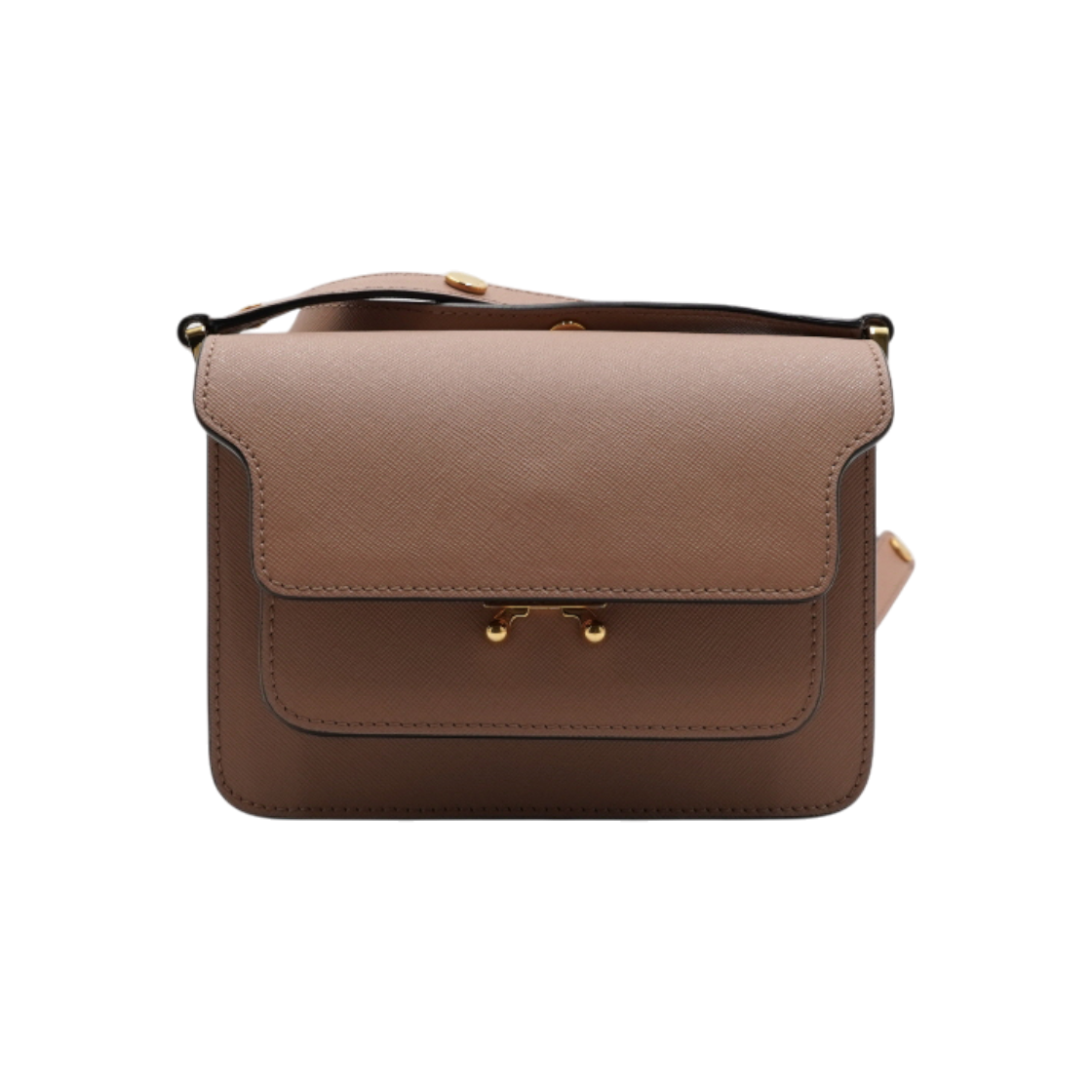 IT6H3BQOSCEJ MARNI SBMPS01NO1 Sand Brown Saffiano Mini Shoulder Bag