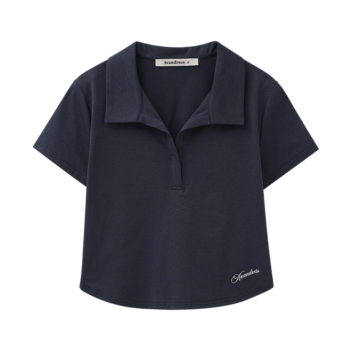 어반드레스 디온 소로나 오픈카라 티 네이비(Avandress Dion Sorona Open-Collar Tee Navy) - 1