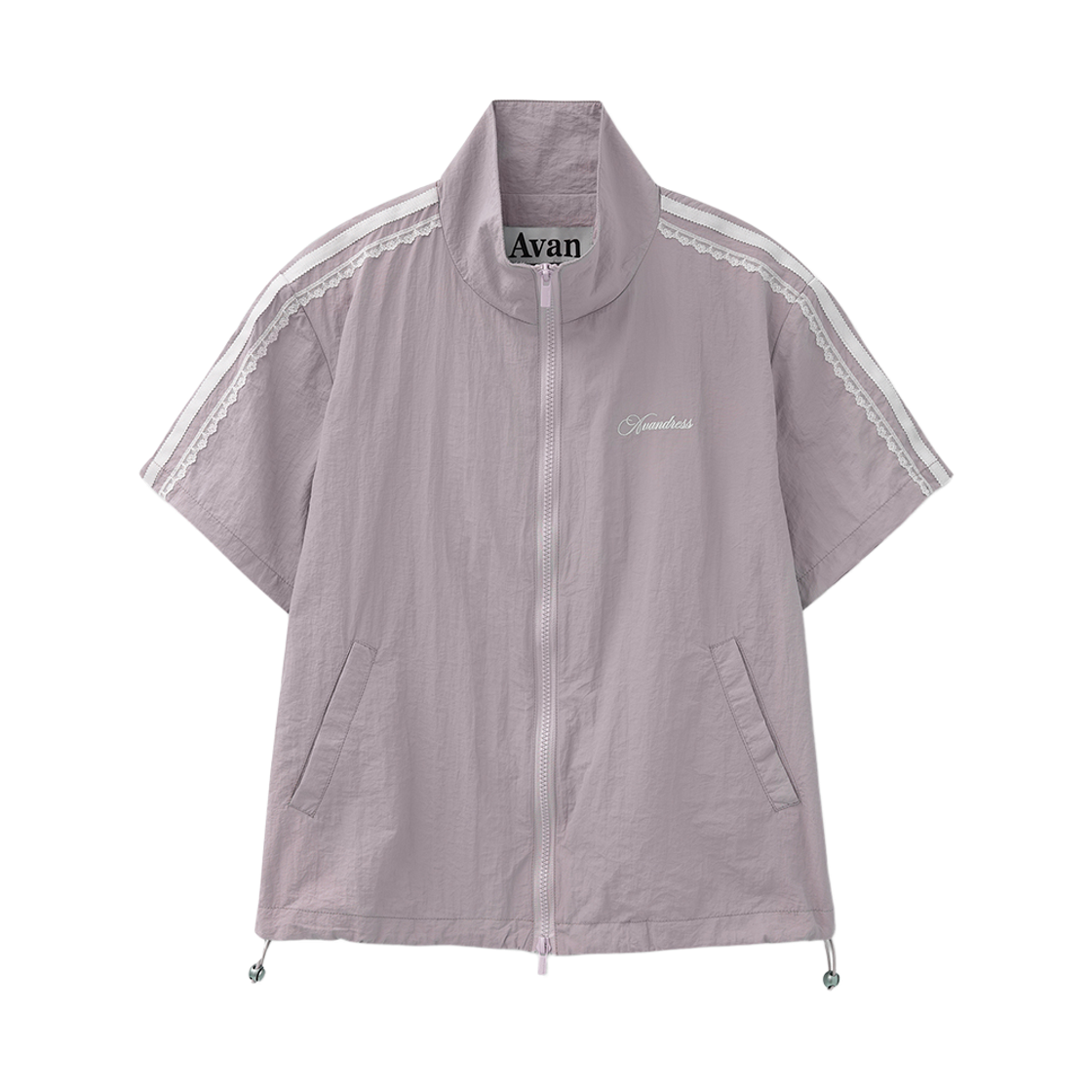 AD62JP01PK Avandress Lottie Line Half Sleeve Zip-Up Pink