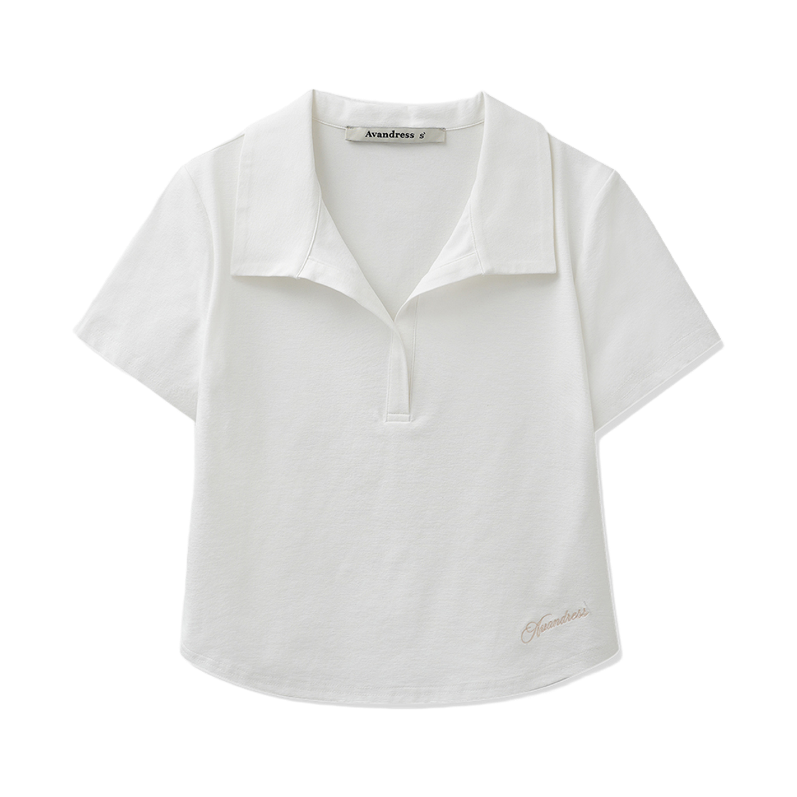 어반드레스 디온 소로나 오픈카라 티 화이트(Avandress Dion Sorona Open-Collar Tee White)