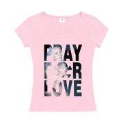 venhit Saintly Love U-Neck Slim Fit Short Sleeve T-Shirt Pink