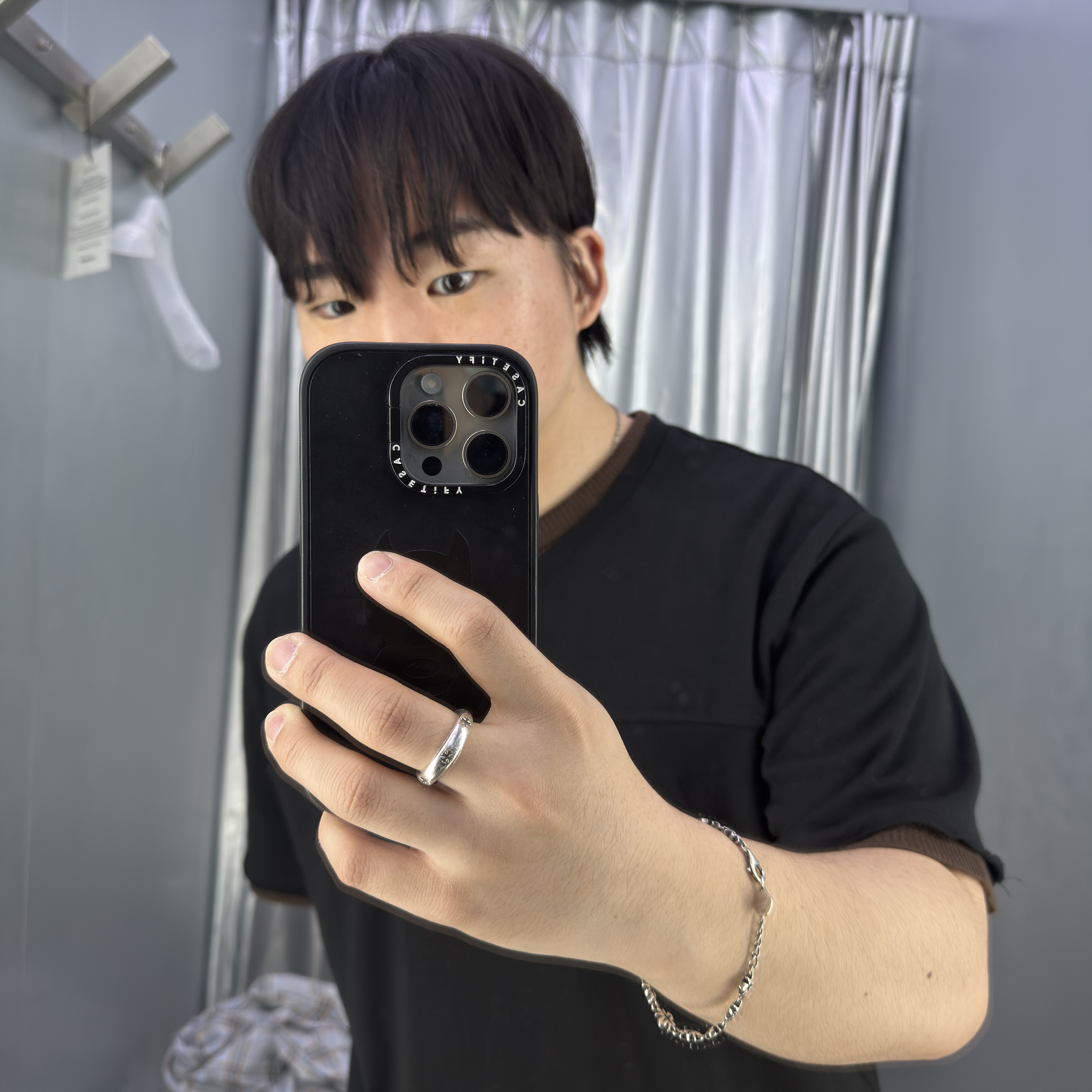 Hatchingroom 2PK Shirt 1/2 Over Dyed Check Dark Red, [프리오더] Polyteru 925 Silver Bracelet 003 Aqua Cross 착용 스타일 - 1
