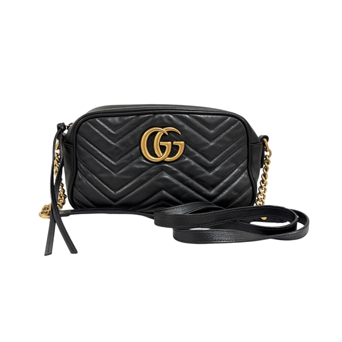 ITVCEMFR5KRS Gucci GG Marmont Small Crossbody Bag in Black 447632