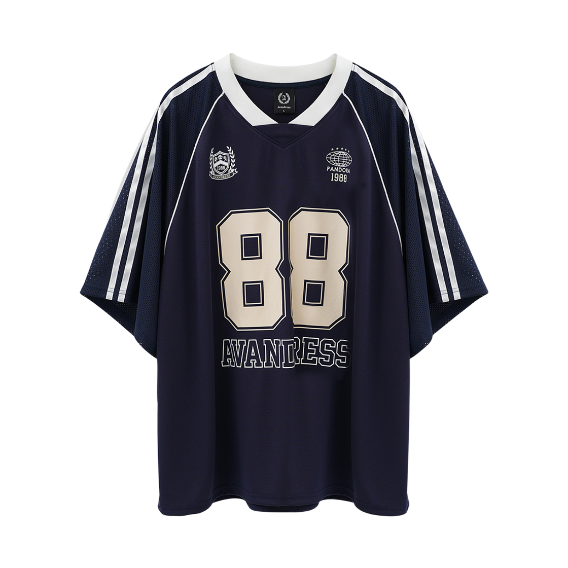 AV62TS52NV Avandress 88 Mesh Football Jersey T-Shirt Navy