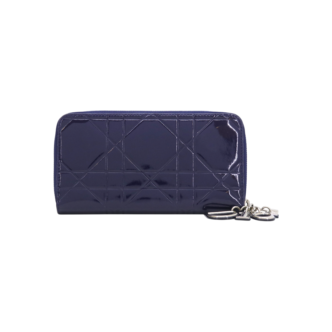 ITAJNR6O4J66 Dior Cannage Patent Zip Wallet