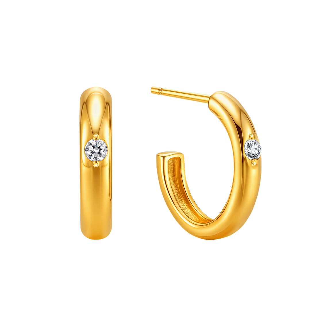 골드팡 24K 순금 아르망 후프 귀걸이(GOLDPANG 24K Gold Armand Hoop Earrings)