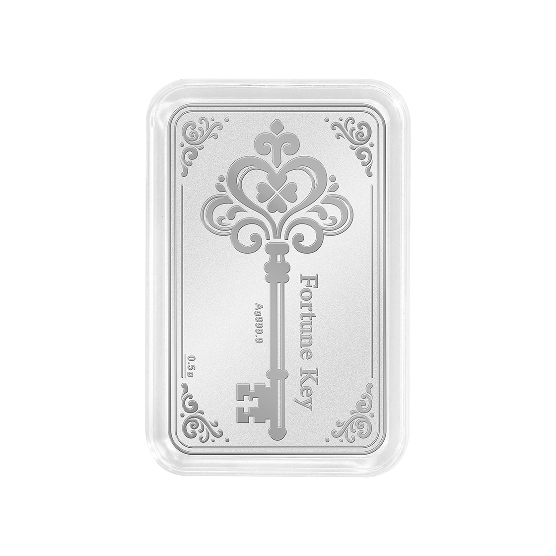골드팡 999.9 순은 행운의 열쇠 실버바 0.5g + 프리미엄 가죽패키지(GOLDPANG 999.9 Fine Silver Lucky Key Silver Bar 0.5g + Premium Leather Package)