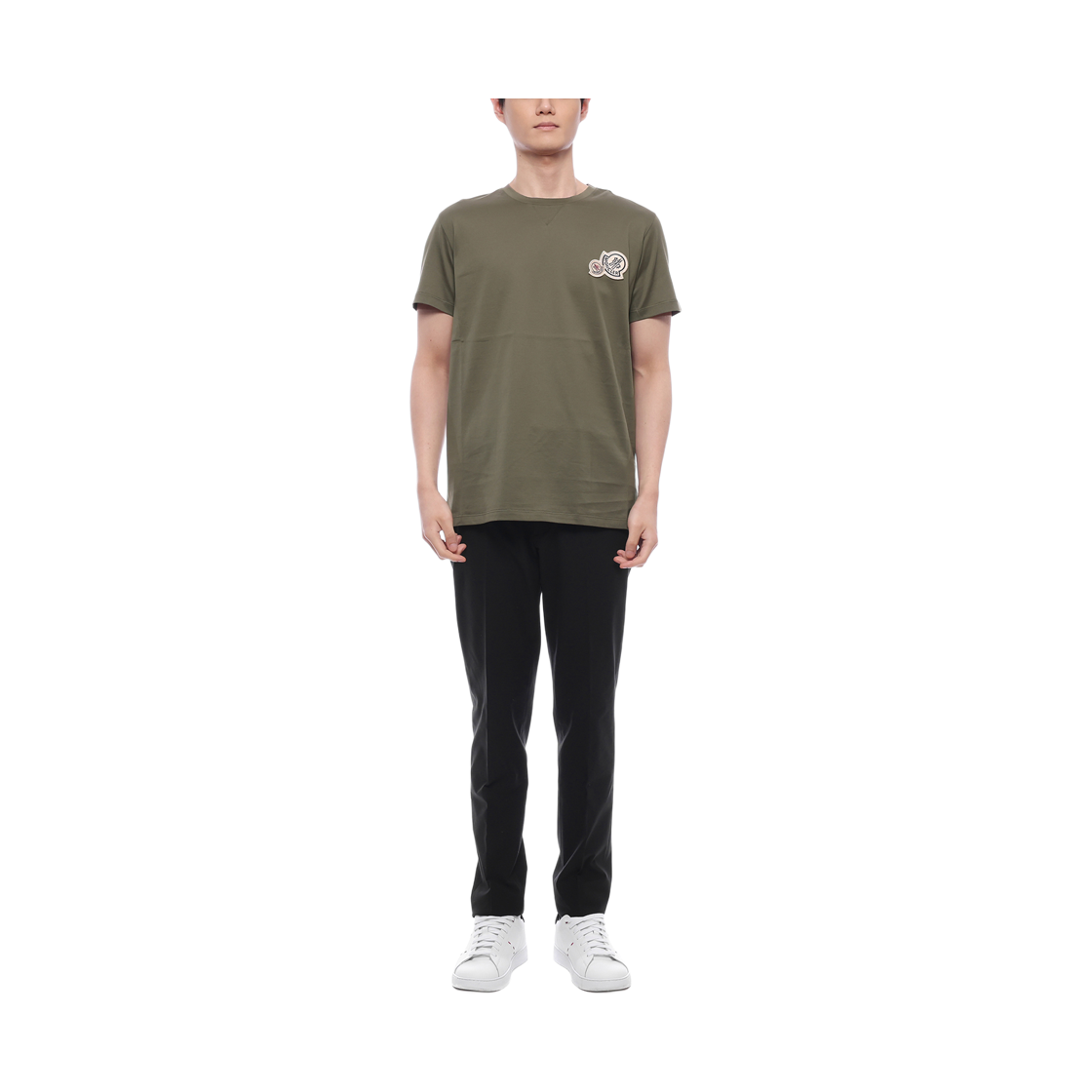[25% 쿠폰] 몽클레르 로고 패치 티셔츠 카키 - 25SS([25% 쿠폰] Moncler Logo Patch T-Shirt Khaki - 25SS) - 3