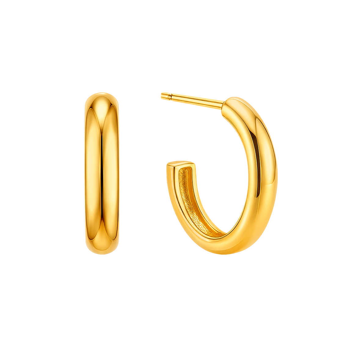 골드팡 24K 순금 아르망 후프 귀걸이(GOLDPANG 24K Gold Armand Hoop Earrings) - 2