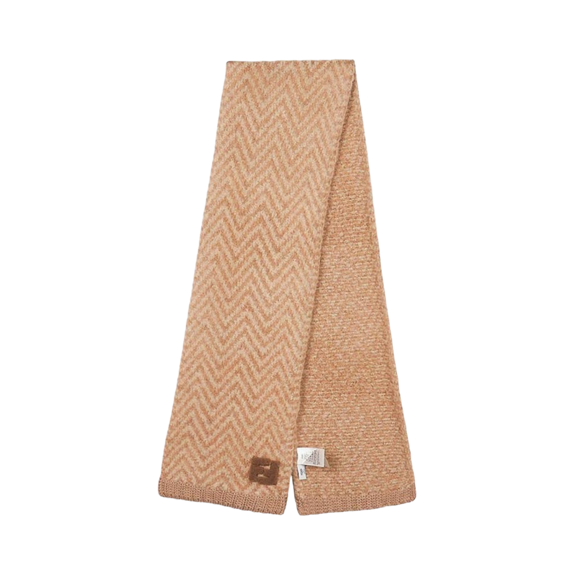 FXT458AYKMF0QB8 Fendi Chevron Knit Muffler Camel