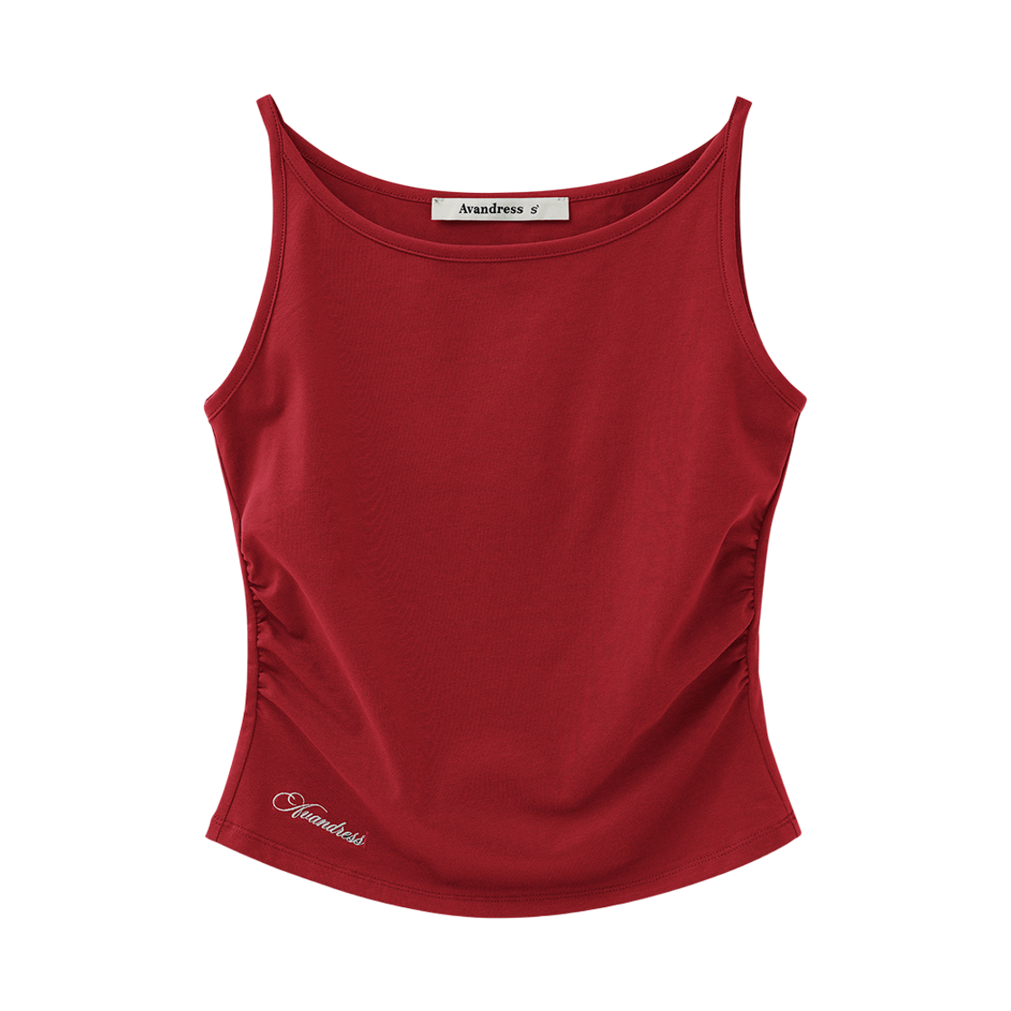 어반드레스 루핀 보트넥 셔링 슬리브리스 레드(Avandress Rupin Boat-Neck Shirring Sleeveless Red)