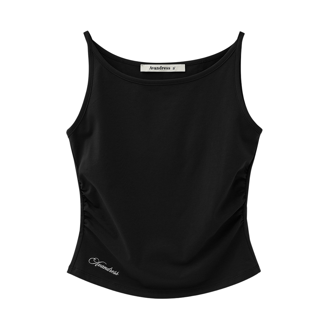 어반드레스 루핀 보트넥 셔링 슬리브리스 블랙(Avandress Rupin Boat-Neck Shirring Sleeveless Black)