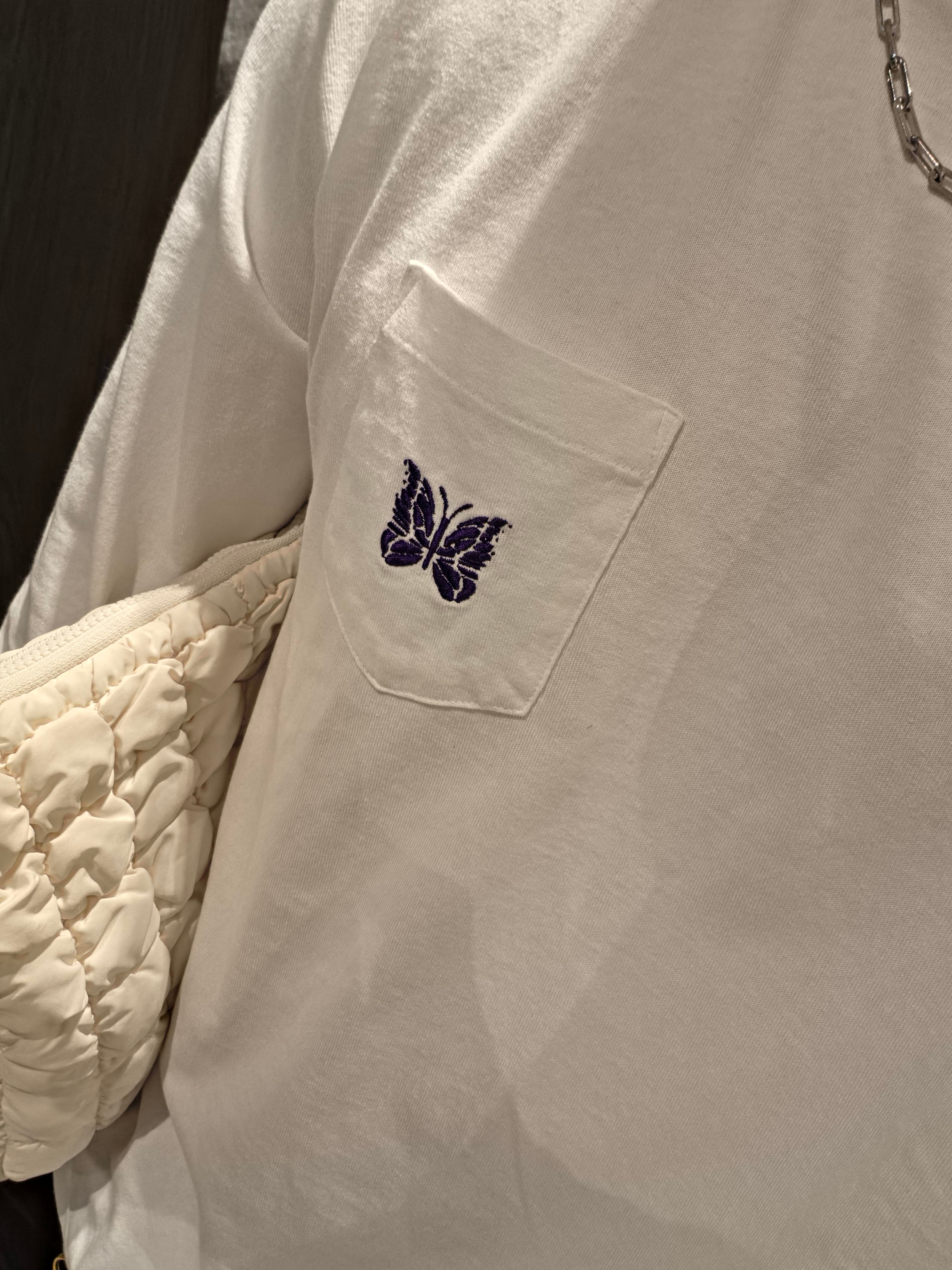 Needles L/S Pocket T-Shirt Cotton Jersey White, COS Quilted  Laptop Case Off White 착용 스타일