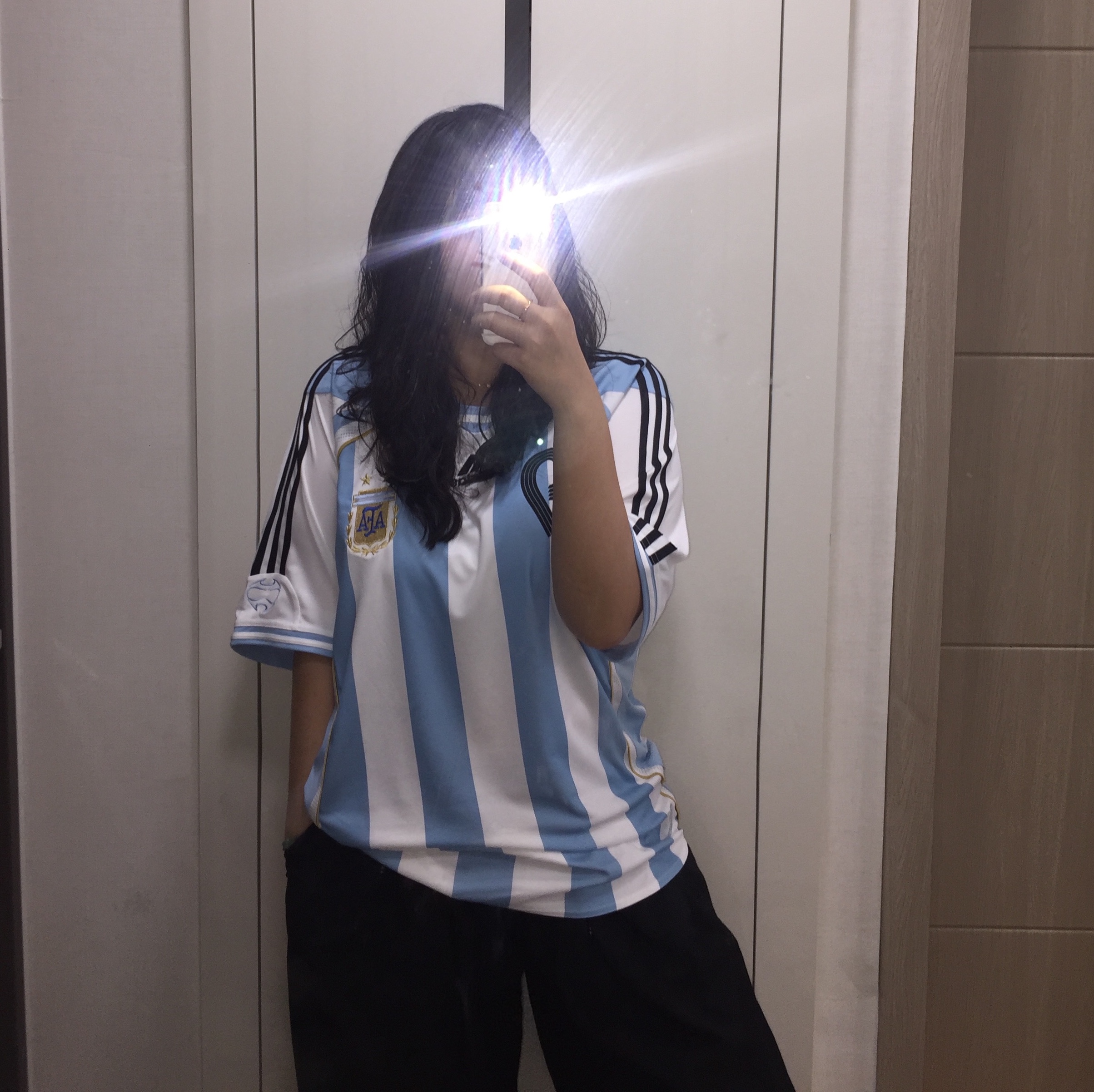 Adidas Argentina 2006 Home Jersey Messi White (Marking Ver.) - KR Sizing 착용 스타일
