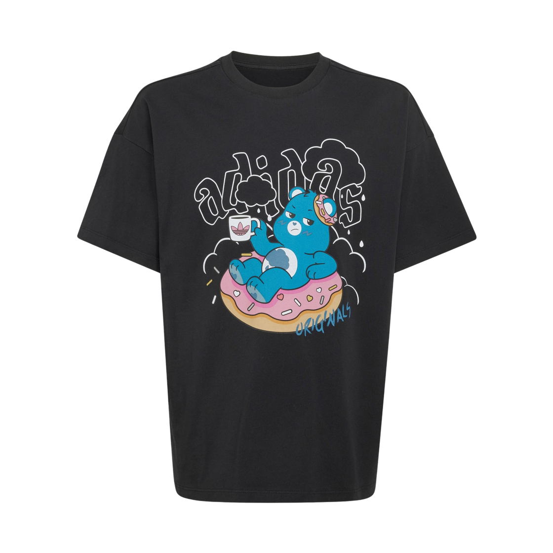 KS1733 (Kids) Adidas x Care Bears Slim 3-Stripes T-Shirt Black - KR Sizing
