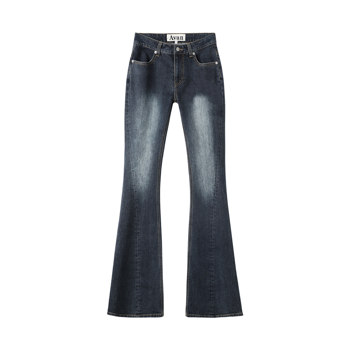 AD54PT02DBL Avandress Shadow Line Bootscut Pants Deep Blue