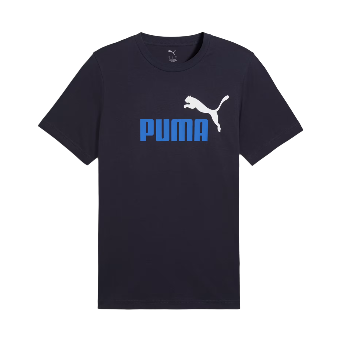 684708-16 Puma Essentials 2 Colour No.1 Logo T-Shirt New Navy