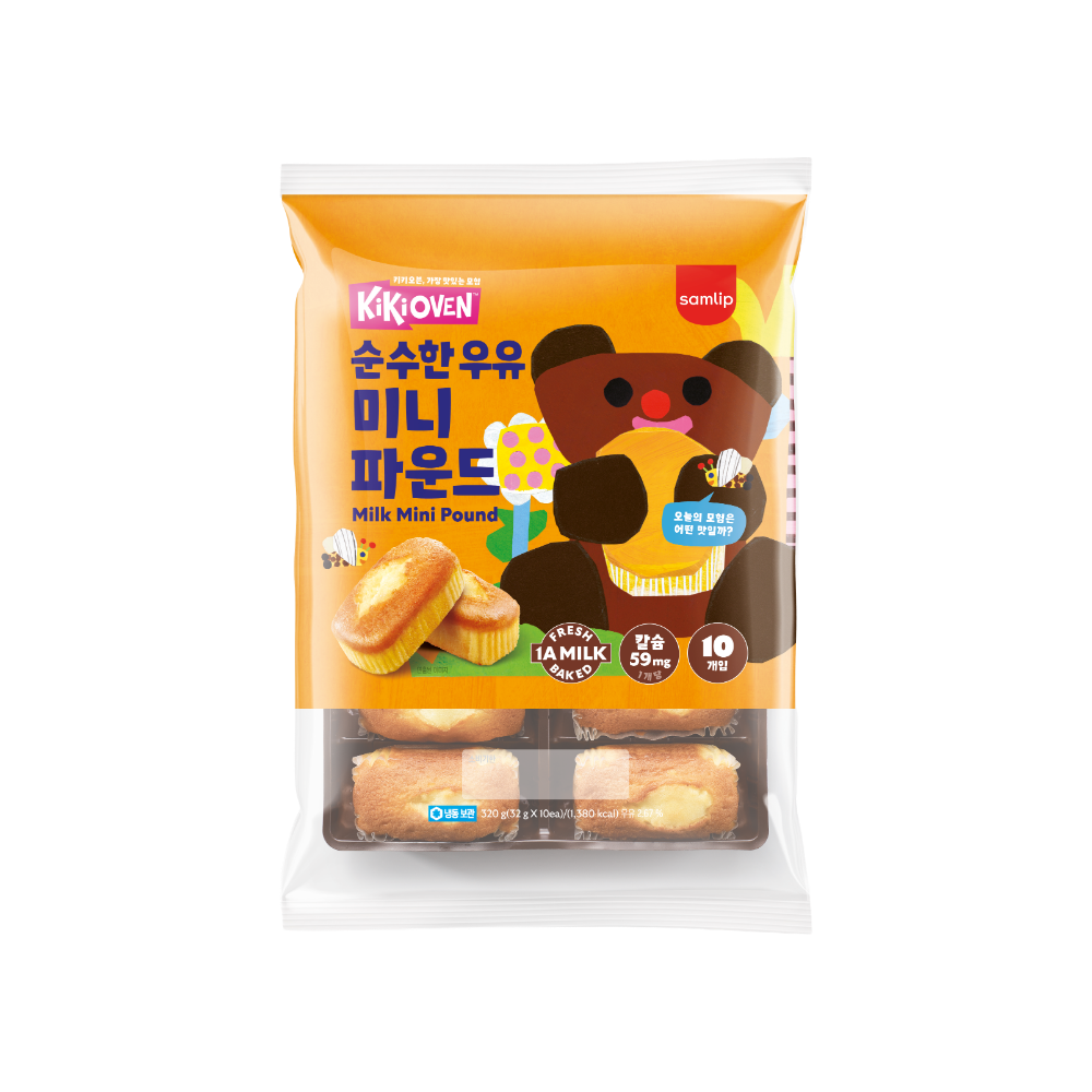 삼립 키키오븐 1A우유 미니파운드 20입 (10입 2봉)(Samlip Kiki Oven 1A Milk Mini Pound 20p (10 pieces 2 bags))