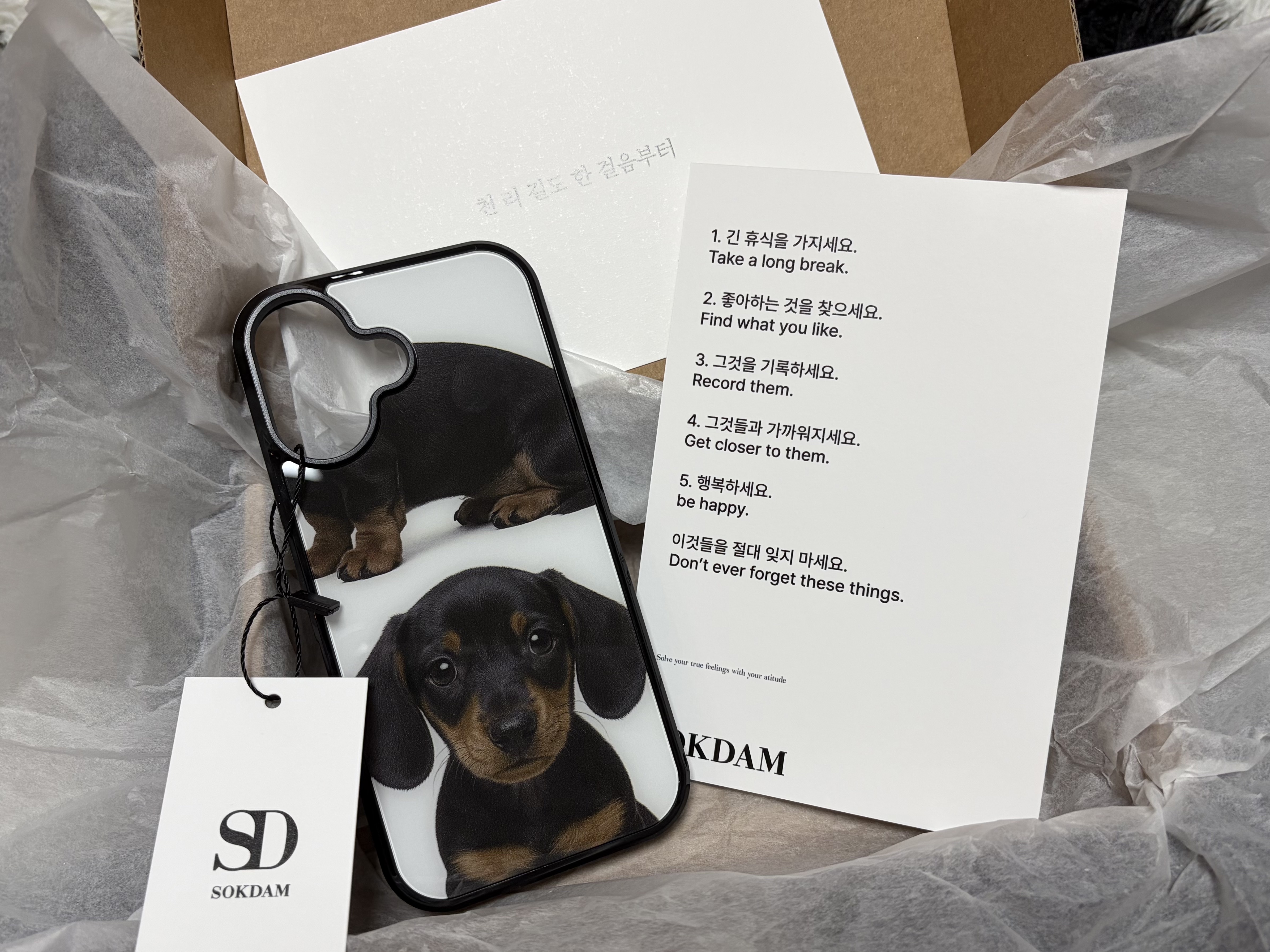 SOKDAM Dachshund glass bumper case 착용 스타일