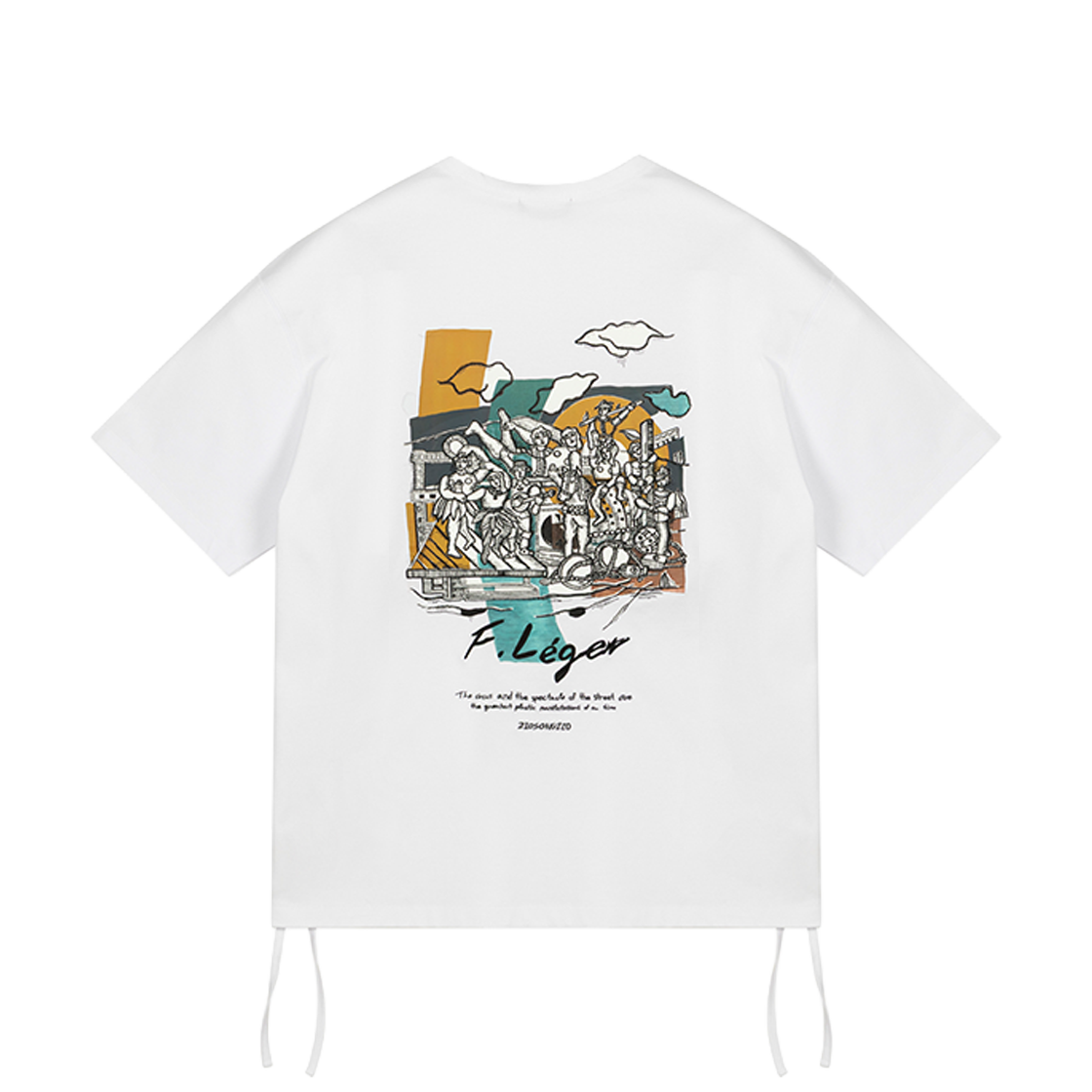 지오송지오 컬렉션 레제 아트워크 스트링 티셔츠 화이트 BI5TS504WH(ZIOSONGZIO COLLECTION Reger Artwork String T Shirt White)