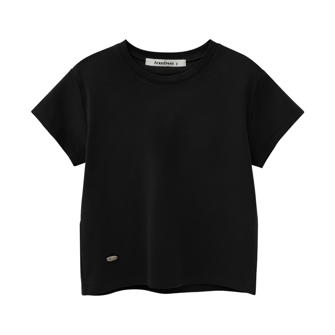 어반드레스 엘린 매트 라운드 넥 티셔츠 블랙(Avandress Eline Mate Round Neck T-Shirt Black) - 1