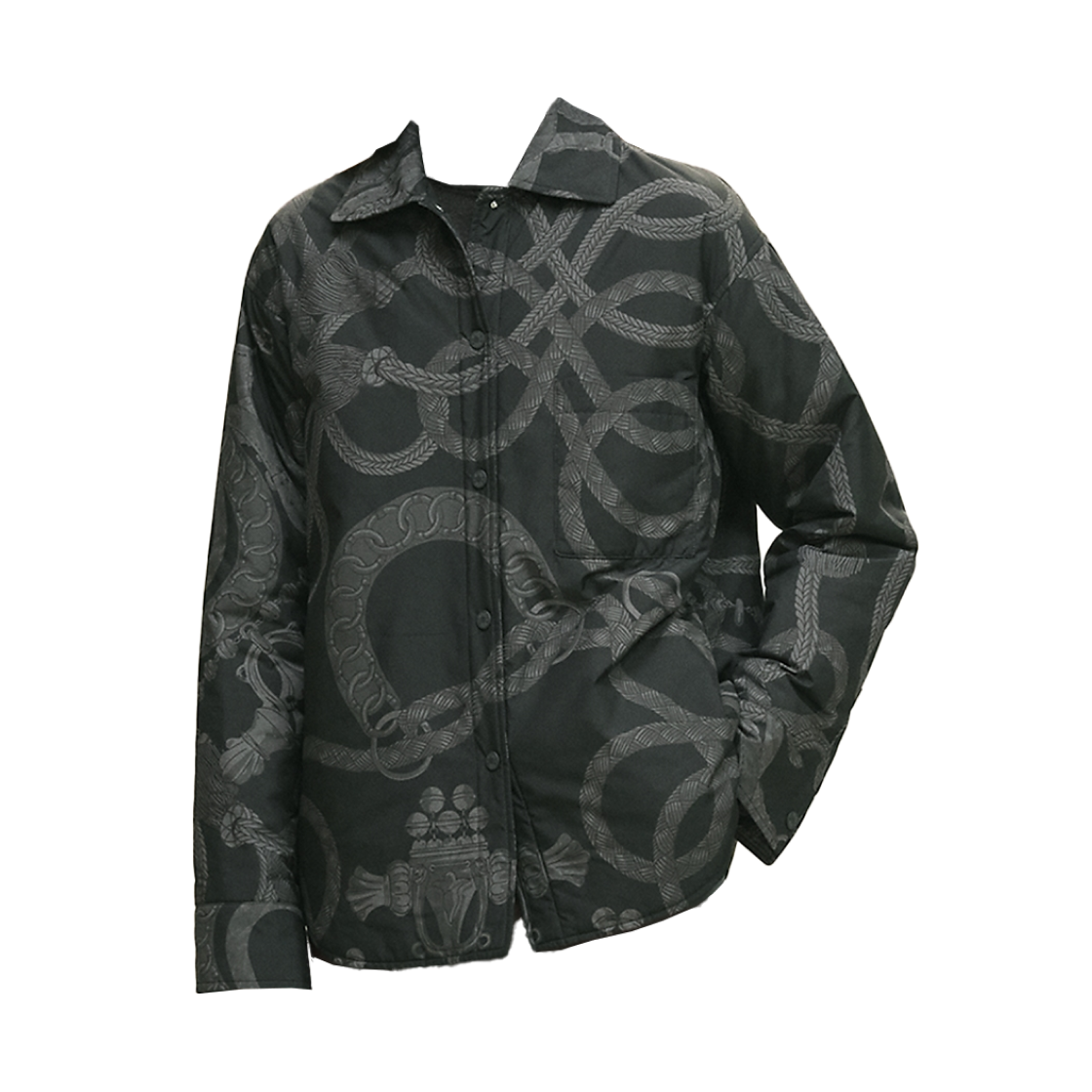 H5H0164DWIT (W) Hermes Palefroi Remix Reversible Overshirt Gris Charbon