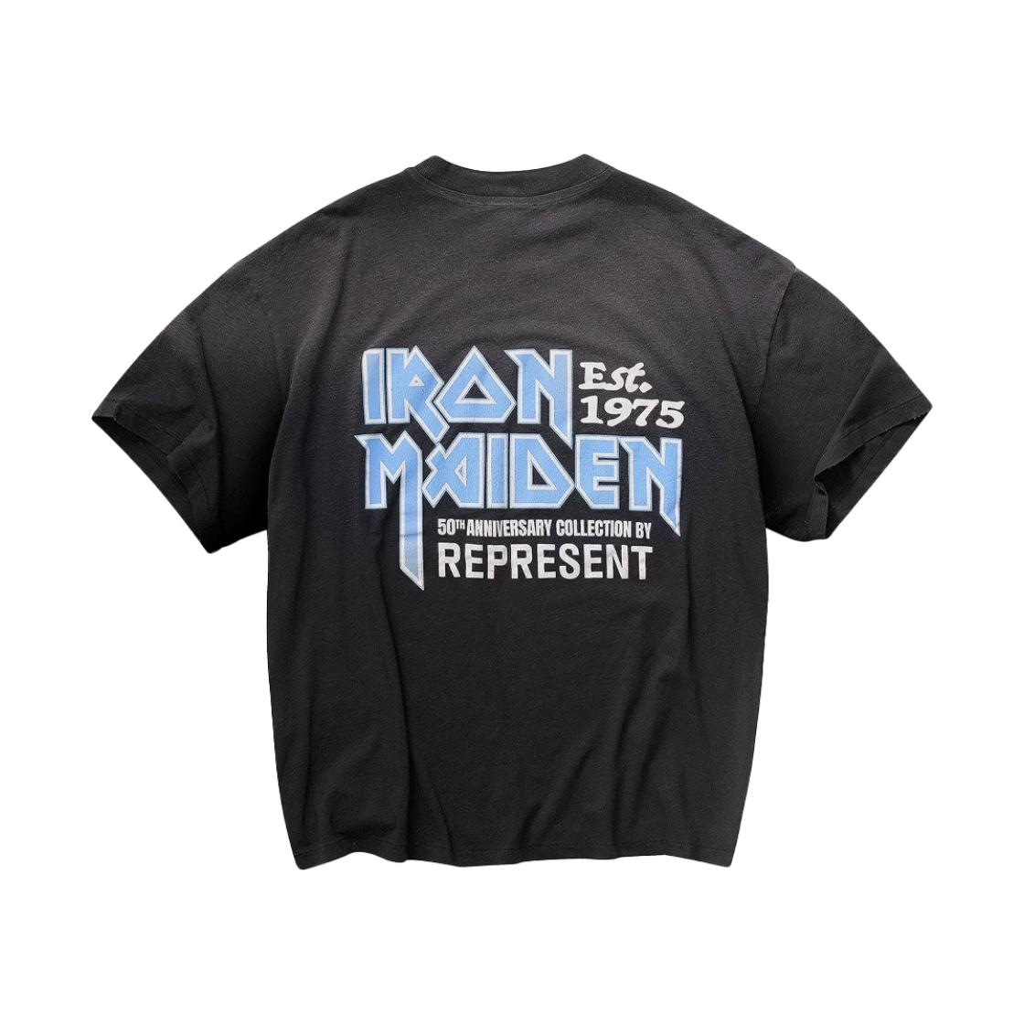 리프레젠트 x 아이언 메이든 기념 티셔츠 스테인드 블랙 - 25FW(Represent x Iron Maiden Anniversary T-Shirt Stained Black - 25FW) - 2