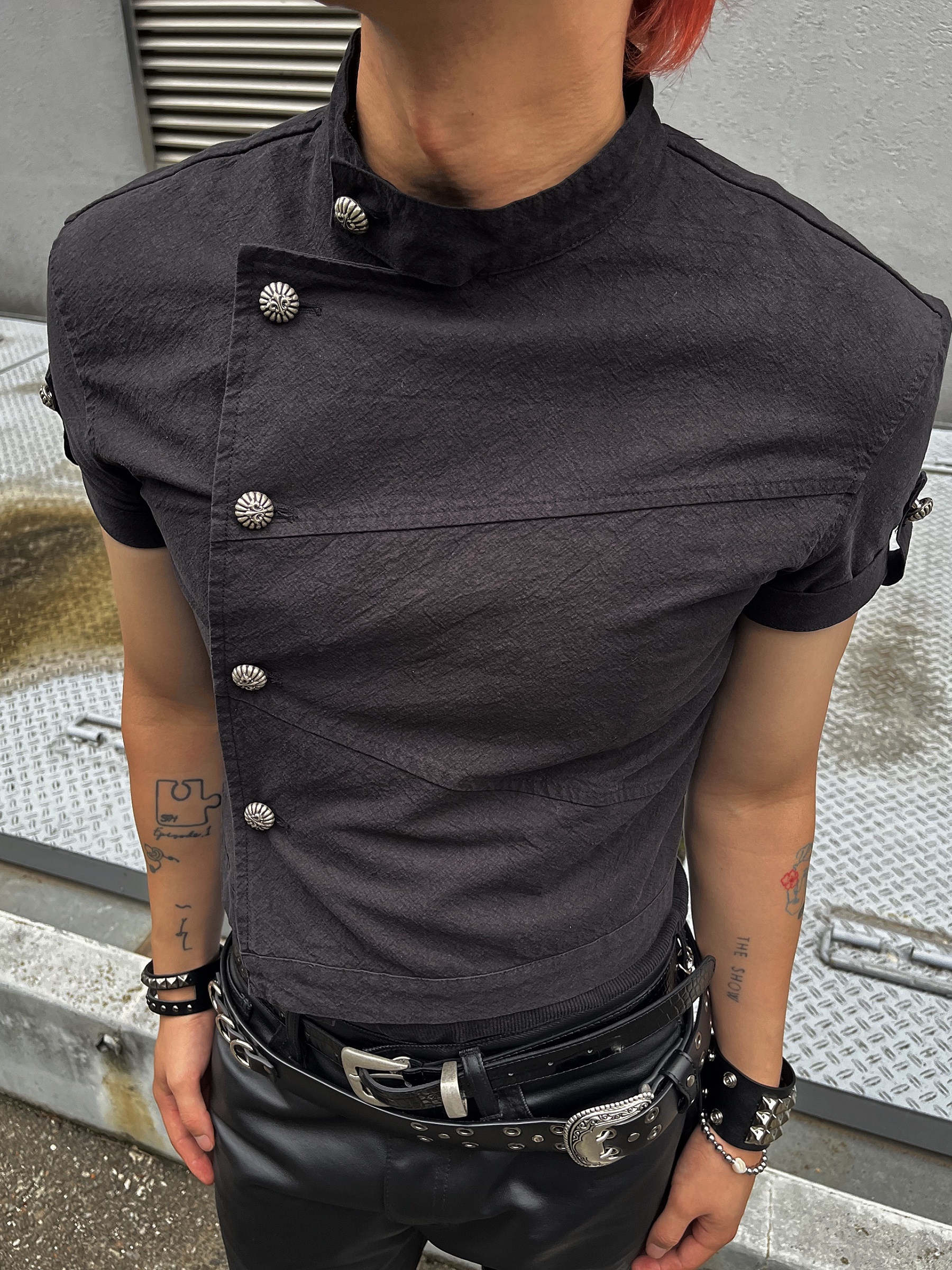 AX CONNECTION Crocodile Texture Belt 착용 스타일 - 2