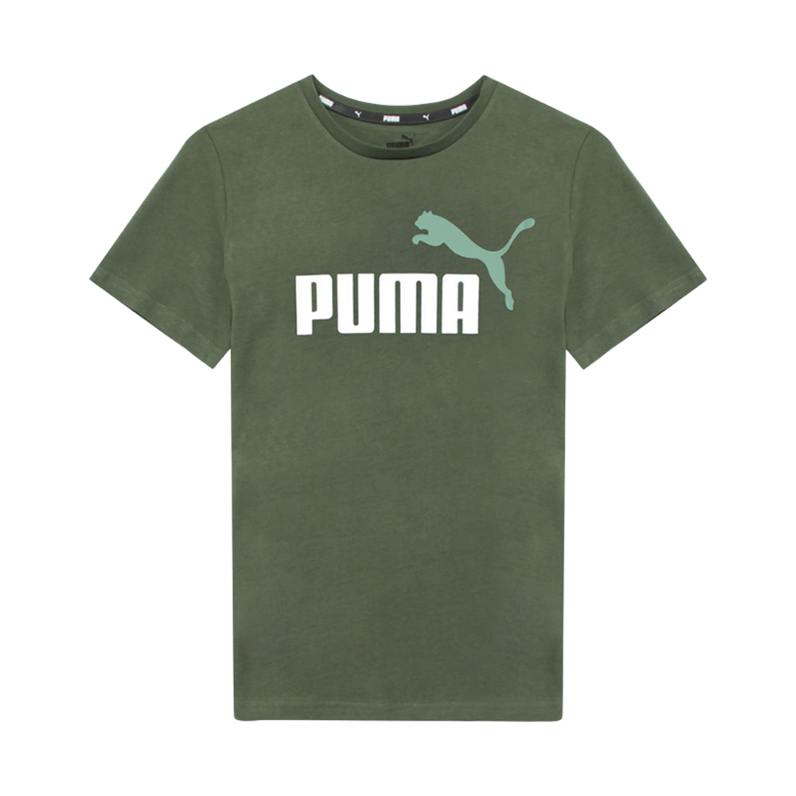 586985-30 (Kids) Puma Essentials+ Two-Tone Logo T-Shirt Myrtle Green