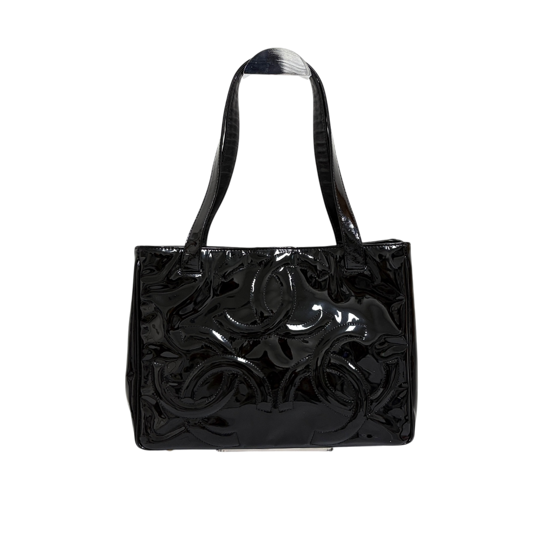 샤넬 페이던트 트리플 CC 로고 숄더백 블랙(Chanel Patent Triple CC Logo Shoulder Bag Black)