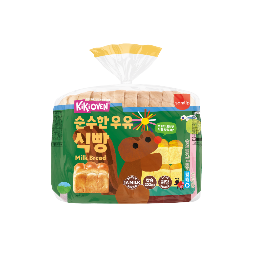 삼립 키키오븐 1A우유 식빵 420g 4봉(Samlip Kiki Oven 1A Milk Bread 420 g 4 bags)