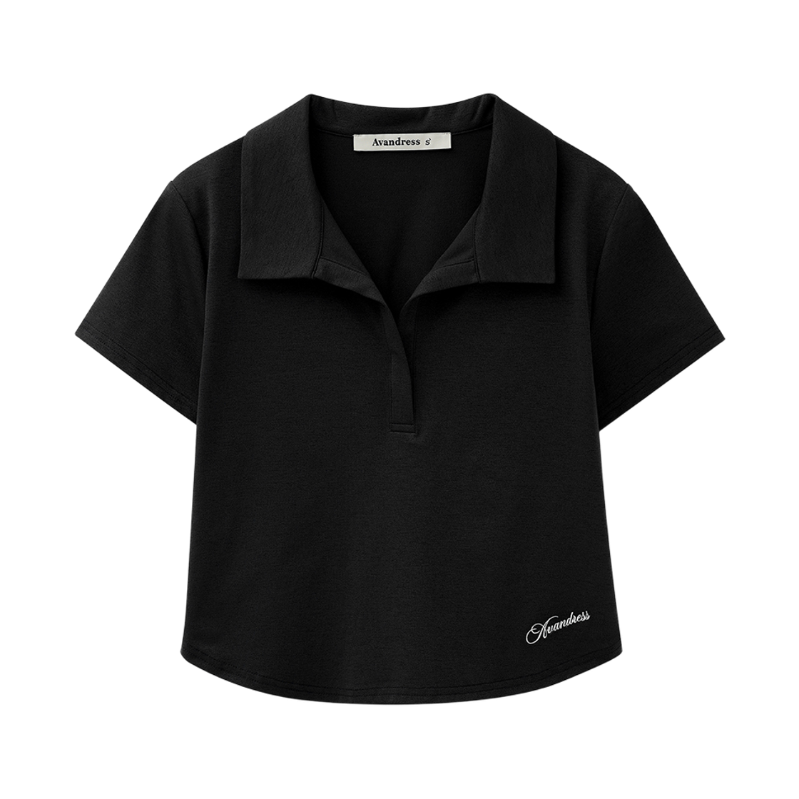 AD62TS10 Avandress Dion Sorona Open-Collar Tee Black