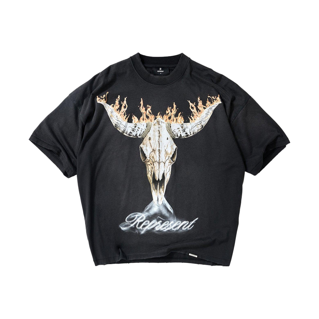 리프레젠트 브리티시 카우보이스 티셔츠 스테인드 블랙 - 26SS(Represent British Cowboys T-Shirt Stained Black - 26SS)