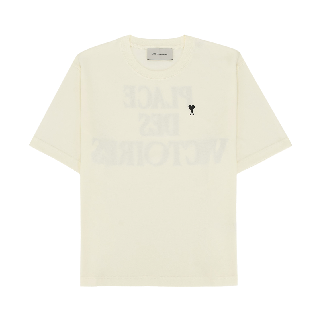 UTS387-726-136 AMI de Coeur Boxy Fit T-Shirt White Cream