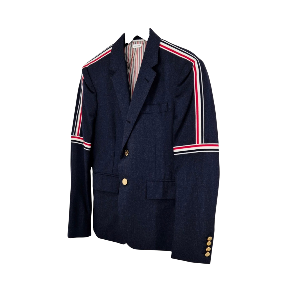 톰브라운 삼선 암밴드 울 블레이저 자켓 네이비(Thom Browne Three Stripe Wool Blazer Jacket Navy) - 1